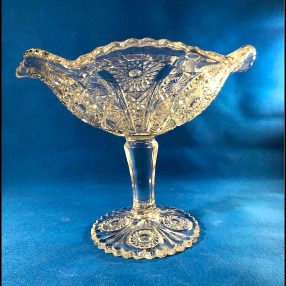 Vintage Etched Crystal Candy Dish